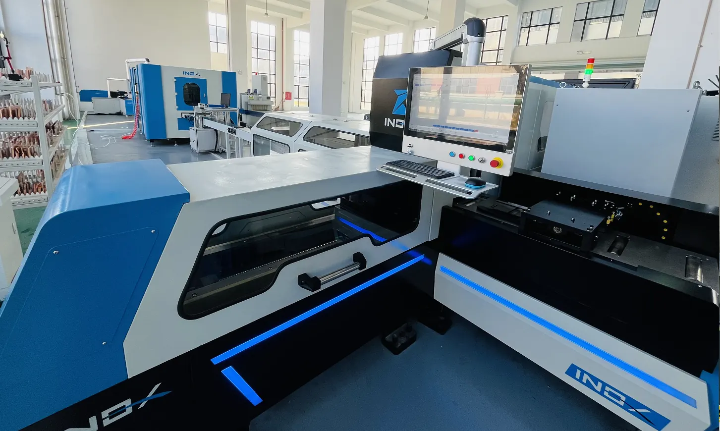 iNDX busbar processing equipment at a production site