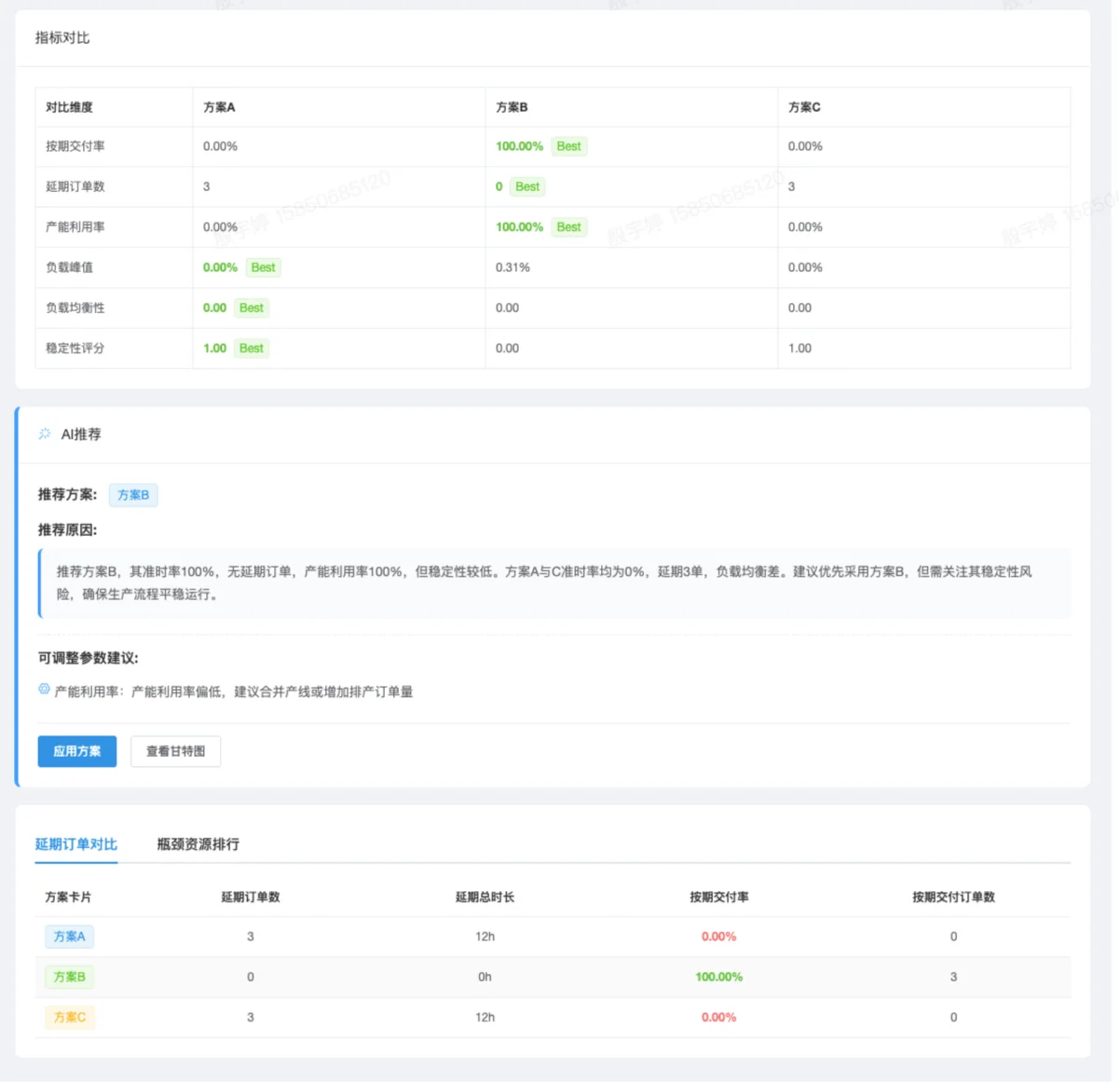 iNEXUS计划方案对比与风险解释界面