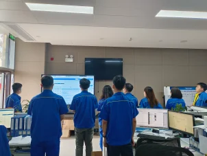 A project team reviewing operations data